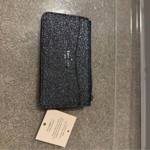 Kate Spade Blue Tinsel Glitter Slim Wallet